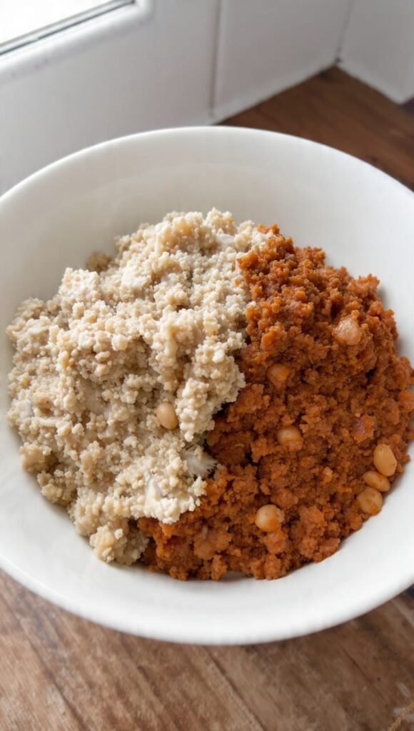 Carne de soja hidratada branca e temperada receita vegetariana brasileira
