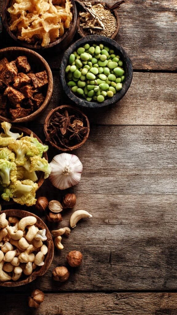 Ingredientes alternativos vegetarianos brasileiros carne de soja jaca verde grao de bico