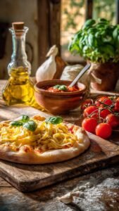  Mesa de Receitas Italianas Autênticas : massa fresca e pizza margherita autêntica